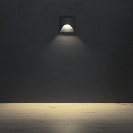 Luminária LED para escadas EXIN LED/2,5W/230V 4000K IP65 antracite quadrada