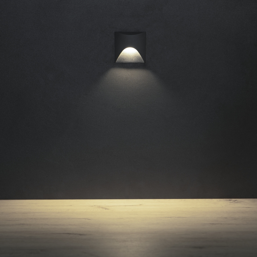 Luminária LED para escadas EXIN LED/2,5W/230V 4000K IP65 antracite quadrada