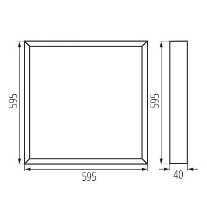 Painel LED de sobrepor BLINGO UAIO, 40W, 230V, 3000/4000/6500K, 60x60 cm, IRC 90, UGR19