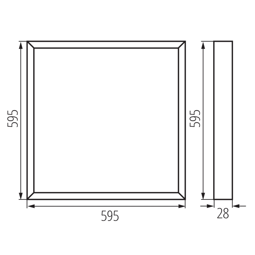Painel LED embutido para tecto BLINGO AIO LED/38W/230V 3000/4000/6500K 60x60 cm IRC 90