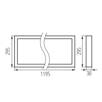 Painel LED embutido BLINGO UAIO 38W 230V 3000/4000/6500K 120x30 cm IRC 90 UGR19