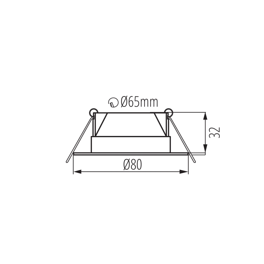 Luminária LED de embutir FIZU LED/4W/230V 3000/4000/6500K preta