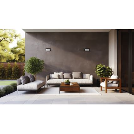 Aplique de parede exterior LED LERTO LED/12W/230V IP54 preto