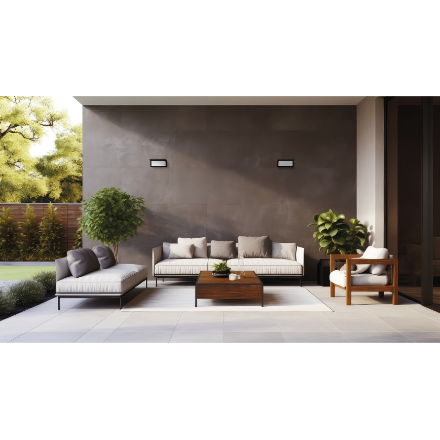 Aplique de parede exterior LED LERTO LED/12W/230V IP54 preto