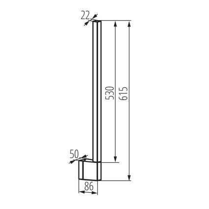 Arandela LED para exterior YALTE LED/9W/230V 3000/4000/6500K 61,5 cm IP54 preta