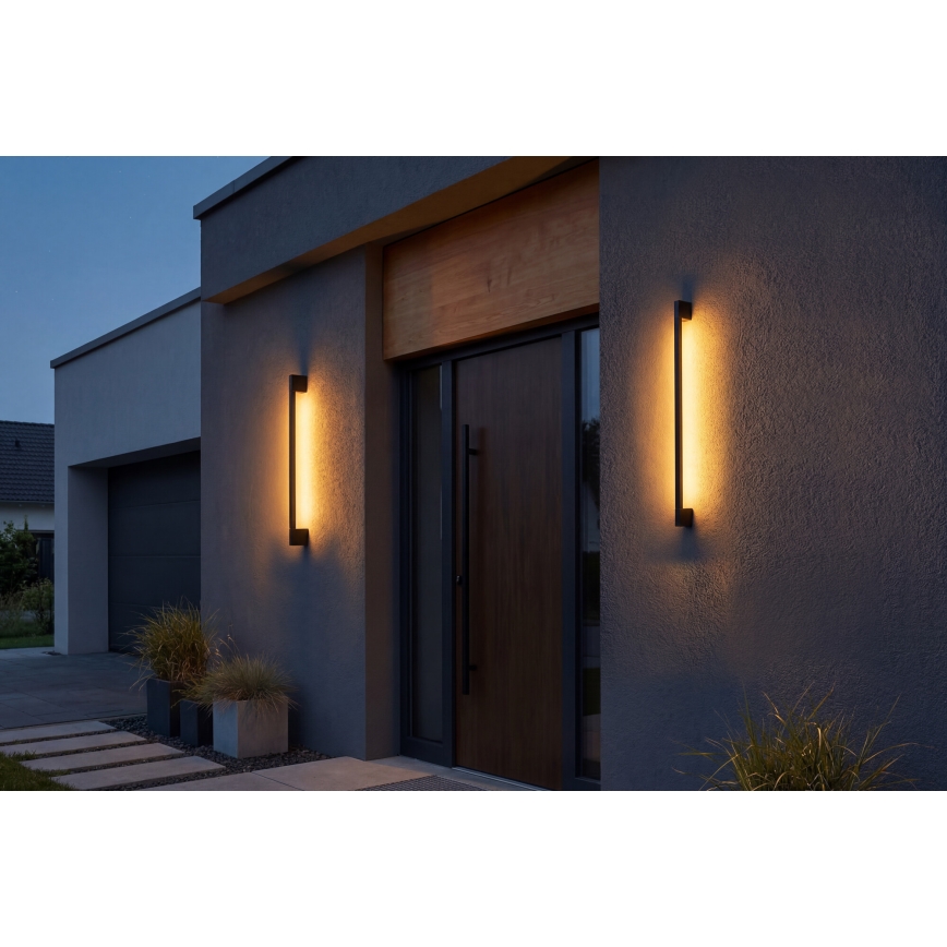 Aplique de parede LED para exterior YALTE LED/8,5W/230V 3000/4000/6500K 93 cm IP54 preto