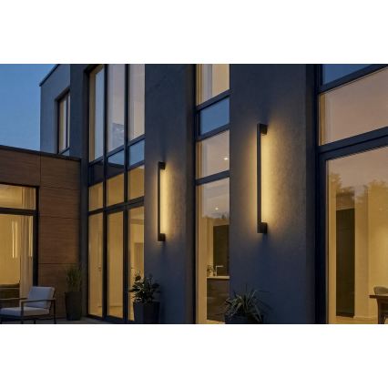 Aplique de parede exterior LED YALTE LED/12W/230V 3000/4000/6500K 123 cm IP54 preto