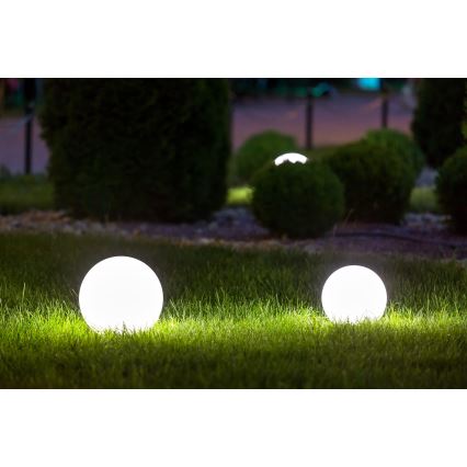 Candeeiro exterior STONO 1xE27/20W/230V Ø 30 cm IP65 branco