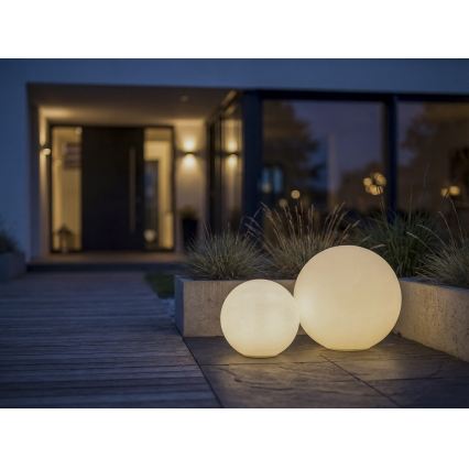 Luminária exterior STONO 1xE27/20W/230V Ø 40 cm IP65 branca