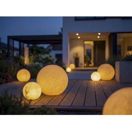 Luminária de exterior STONO 1xE27/20W/230V Ø 30 cm IP65 bege