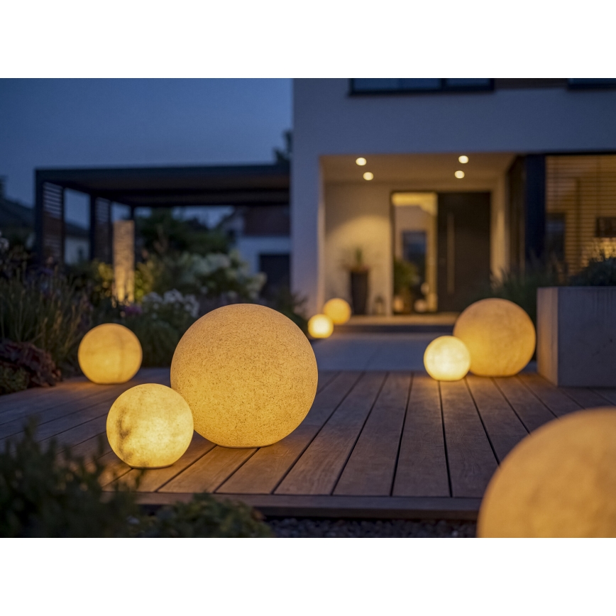 Luminária de exterior STONO 1xE27/20W/230V Ø 30 cm IP65 bege