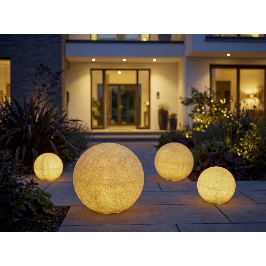 Luminária de exterior STONO 1xE27/20W/230V Ø 30 cm IP65 bege