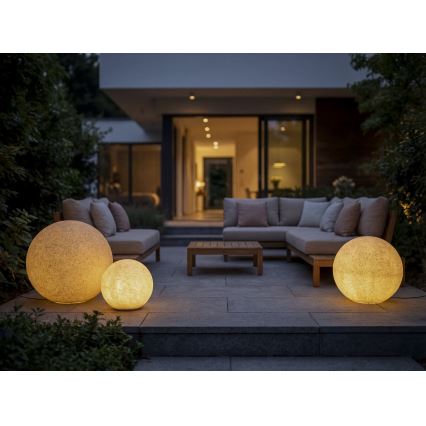 Luminária de exterior STONO 1xE27/20W/230V Ø 30 cm IP65 bege