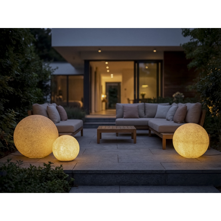 Luminária de exterior STONO 1xE27/20W/230V Ø 30 cm IP65 bege