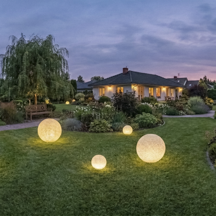 Luminária de exterior STONO 1xE27/20W/230V Ø 30 cm IP65 bege