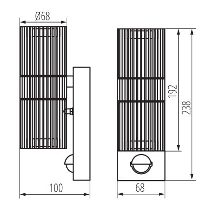 Aplique de parede exterior com sensor de movimento e de crepúsculo RADILO 2xGU10/11W/230V IP44 preto