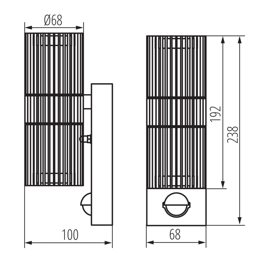 Aplique de parede exterior com sensor de movimento e de crepúsculo RADILO 2xGU10/11W/230V IP44 preto