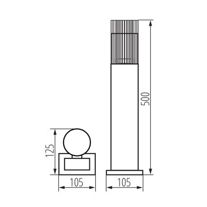 Luminária de exterior RADILO 1xGU10/11W/230V 50 cm IP44 preta