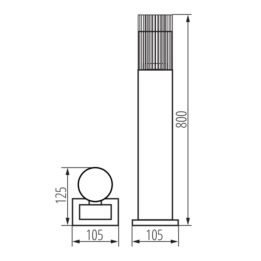 Candeeiro exterior RADILO 1xGU10/11W/230V 80 cm IP44 preto