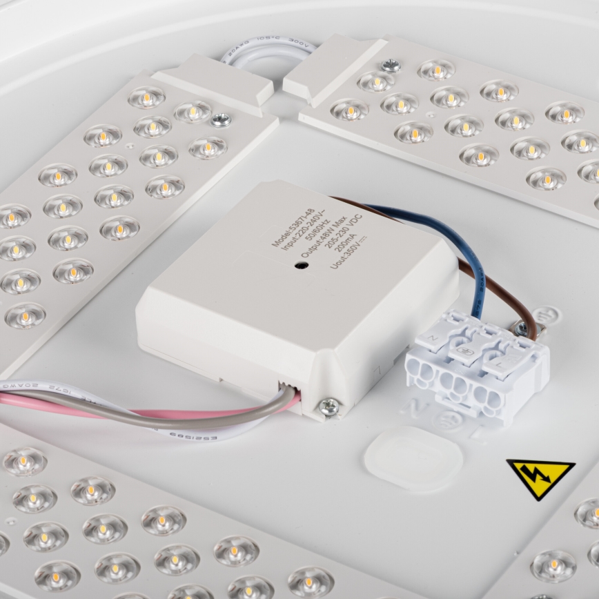 Luminária de teto LED regulável LIXAN LED/47W/230V 3000-6500K Ø 38,6 cm branco/prateado + comando remoto