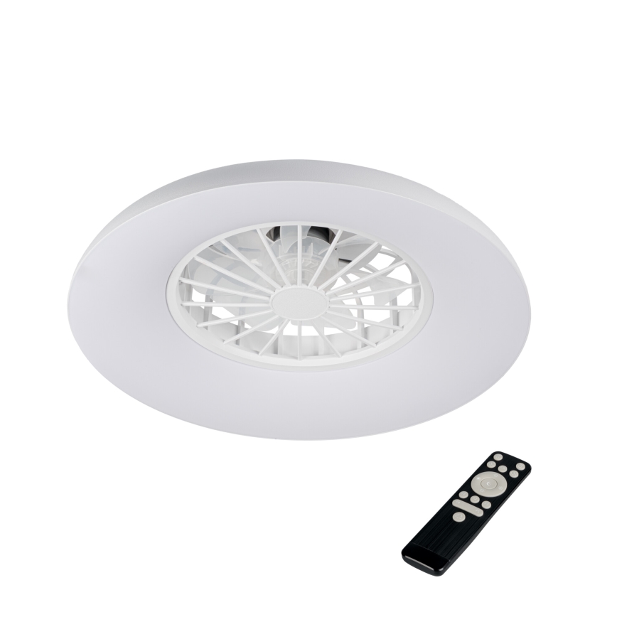 Candeeiro de tecto LED RGBW regulável com ventilador PLAVE PAN LED/24W/230V 3000-6500K Ø 48,5 cm branco + controlo remoto