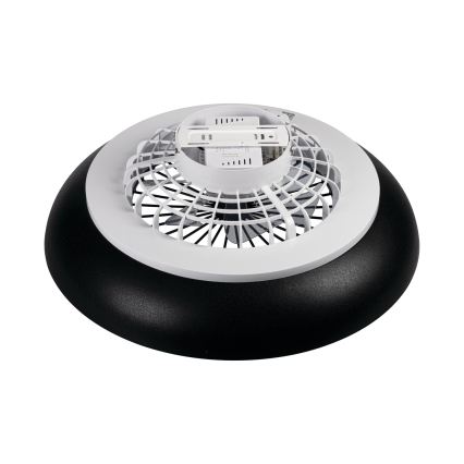 LED RGBW Luminária de teto dimerizável com ventoinha PLAVE PAN LED/48W/230V 3000-6500K Ø 60 cm preta + controlo remoto