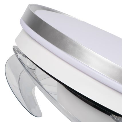 Luminária de tecto LED dimável com ventoinha PLAVE LED/36W/230V 3000-6500K prateado/branco + comando remoto