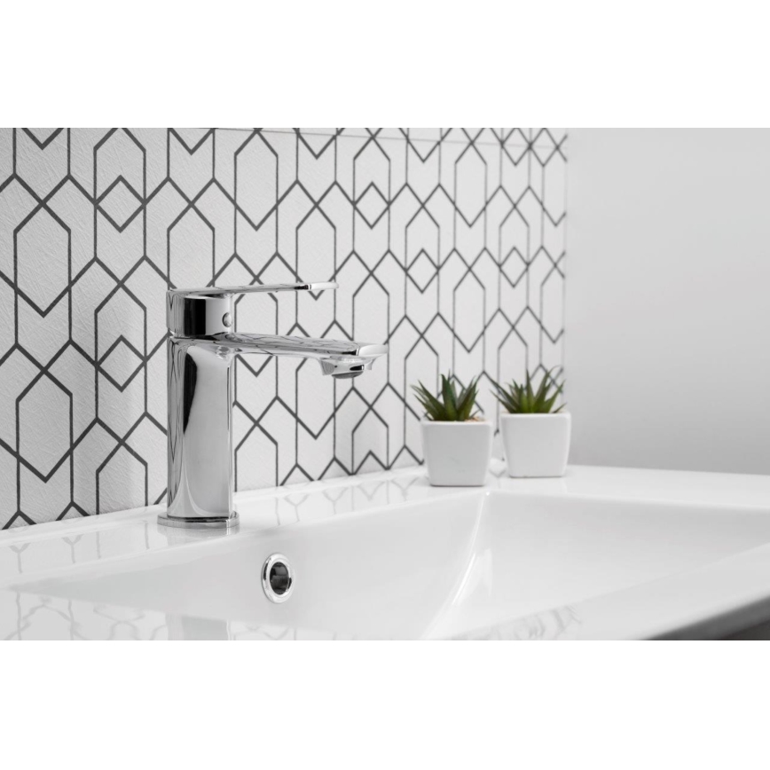 KFA Armatura 4422-815-00 - Torneira do lavatório + resíduos com descarga AGAT 15,2 cm cromado brilhante