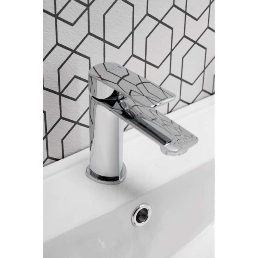 KFA Armatura 4422-815-00 - Torneira do lavatório + resíduos com descarga AGAT 15,2 cm cromado brilhante