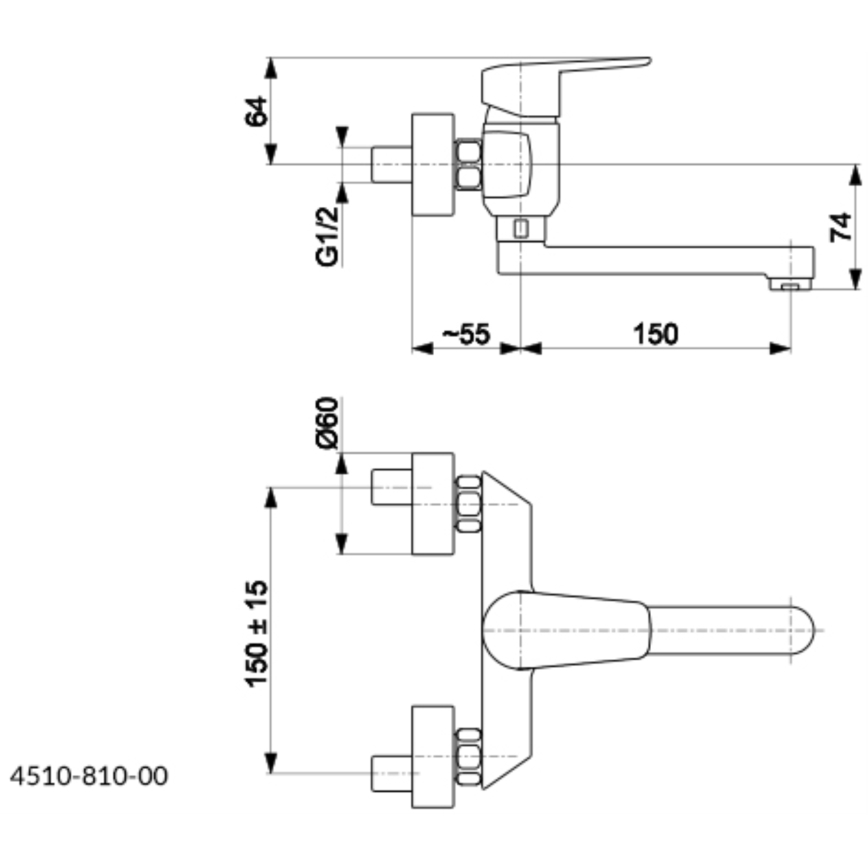 KFA Armatura 4510-810-00 - Torneira do lavatório GERMAN cromado brilhante