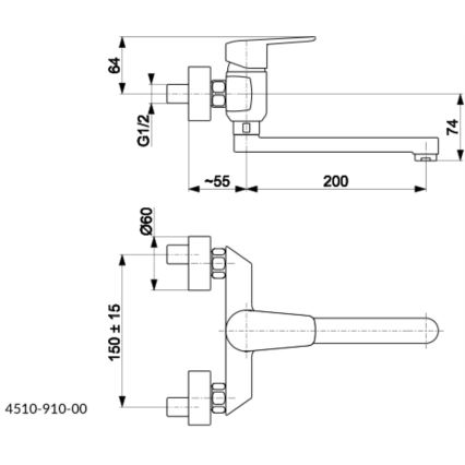 KFA Armatura 4510-910-00 - Torneira para lava-loiça GERMAN cromado brilhante