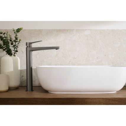 KFA Armatura 4522-712-61 - Misturadora para lavatório + válvula de escoamento MALAGA 30,3 cm cinzento metálico