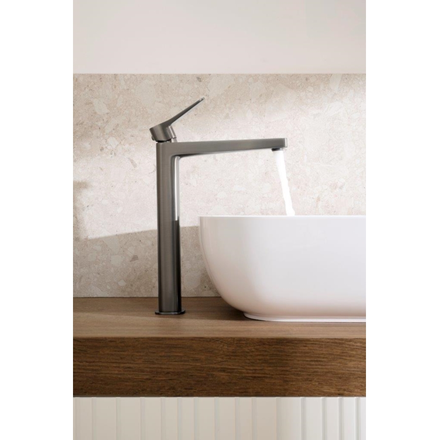 KFA Armatura 4522-712-61 - Misturadora para lavatório + válvula de escoamento MALAGA 30,3 cm cinzento metálico