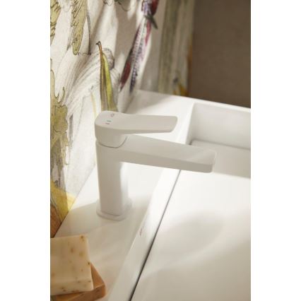 KFA Armatura 4522-815-44 - Torneira para lavatório + válvula de escoamento MALAGA 15,9 cm branca