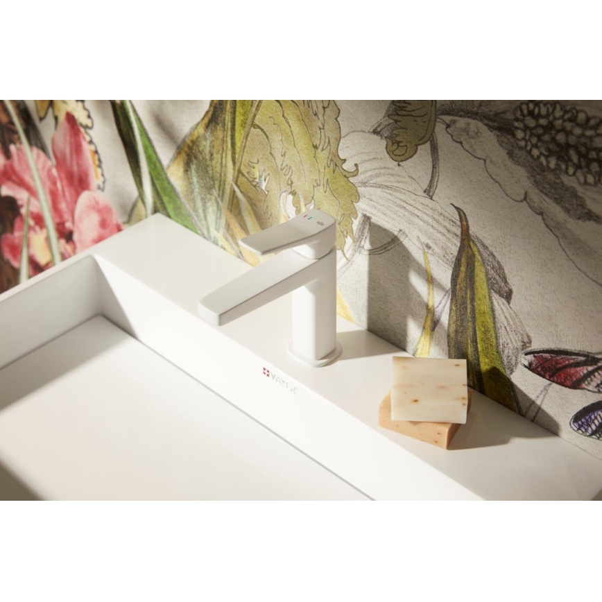 KFA Armatura 4522-815-44 - Torneira para lavatório + válvula de escoamento MALAGA 15,9 cm branca