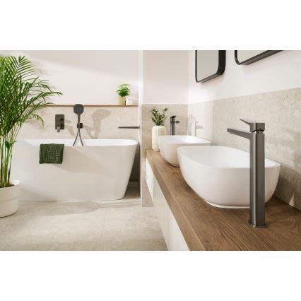 KFA Armatura 4522-815-61 - Misturador para lavatório + válvula de escoamento MALAGA 15,9 cm cinzento metálico