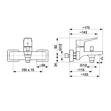 KFA Armatura 4524-010-61 - Misturador para banheira MALAGA cinzento metálico