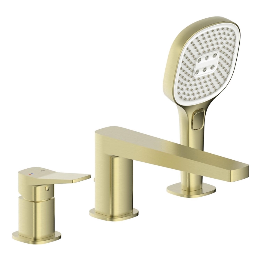 KFA Armatura 4525-210-31 - Bateria de banheira para 3 furos MALAGA, acabamento dourado escovado