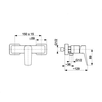 KFA Armatura 4526-010-61 - Misturador de duche MALAGA cinza metálico