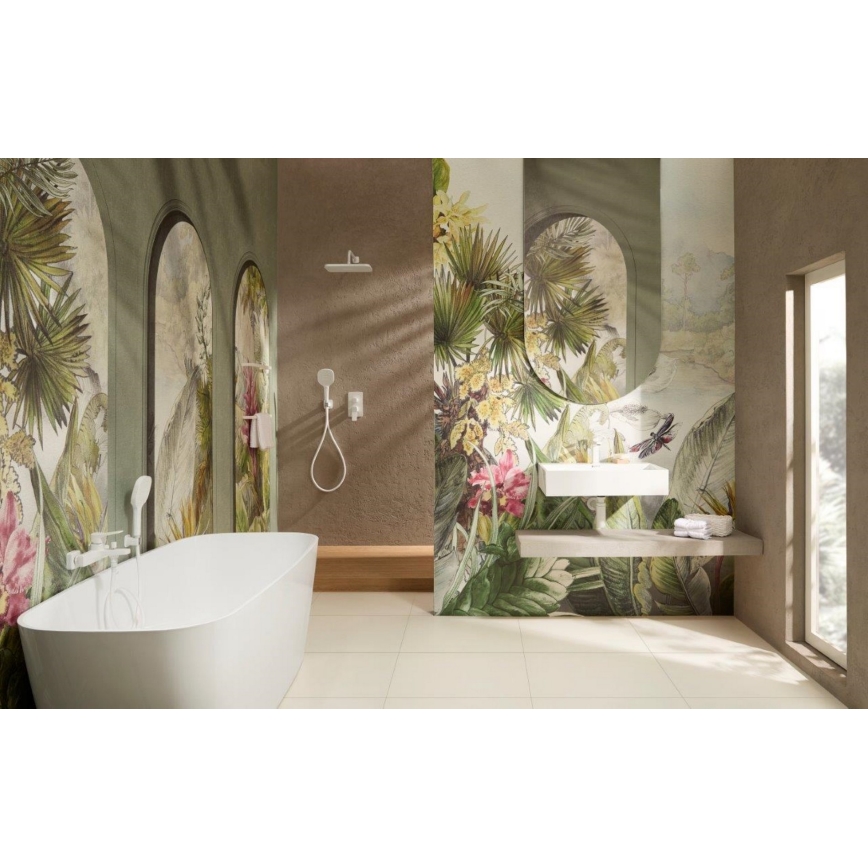 KFA Armatura 4529-501-44 - Conjunto de duche com misturador encastrado MALAGA branco