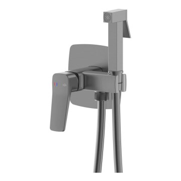 KFA Armatura 4529-512-61 - Misturador para bidé com ducha de mão para instalação encastrada MALAGA cinzento metálico