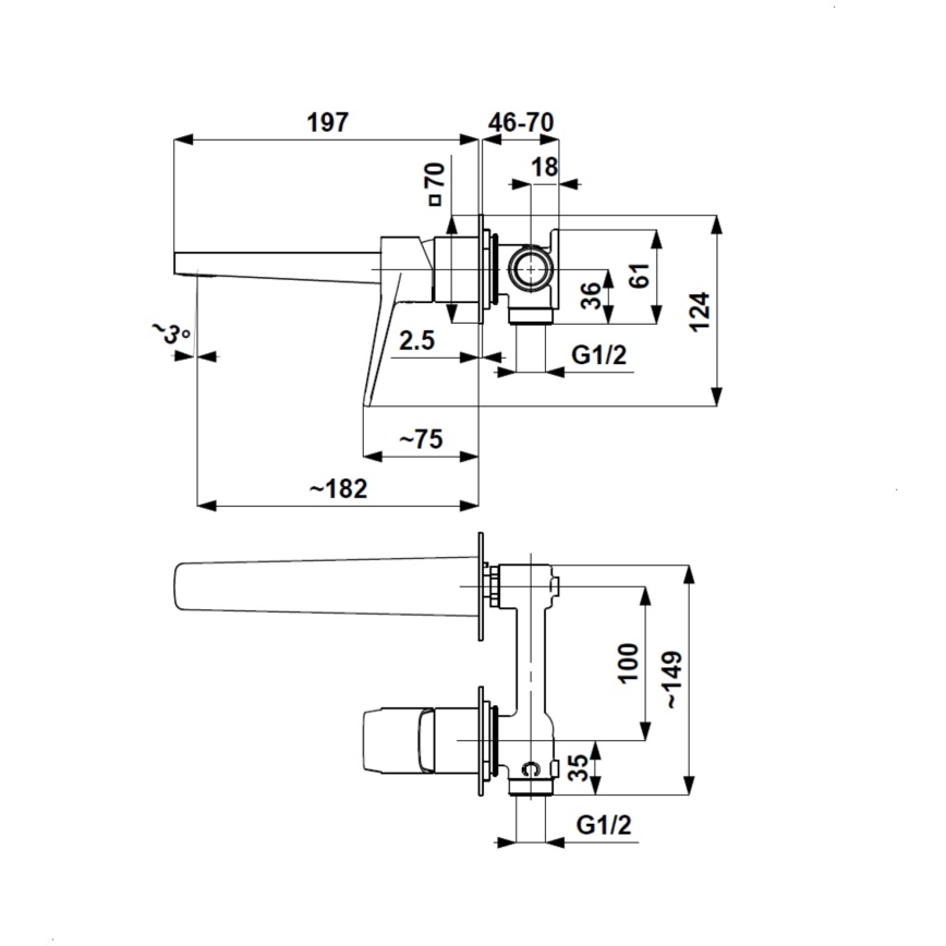 KFA Armatura 4529-810-81 - Misturador de lavatório para instalação encastrada MALAGA preto