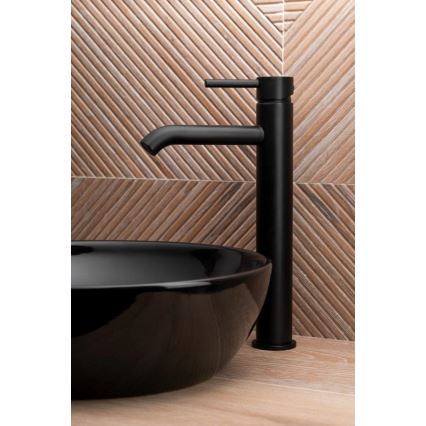 KFA Armatura 5032-612-81 - Torneira do lavatório + resíduos com descarga MOZA 33 cm mate preto