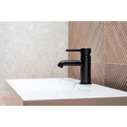 KFA Armatura 5032-815-81 - Torneira do lavatório + resíduos com descarga MOZA 15,2 cm mate preto