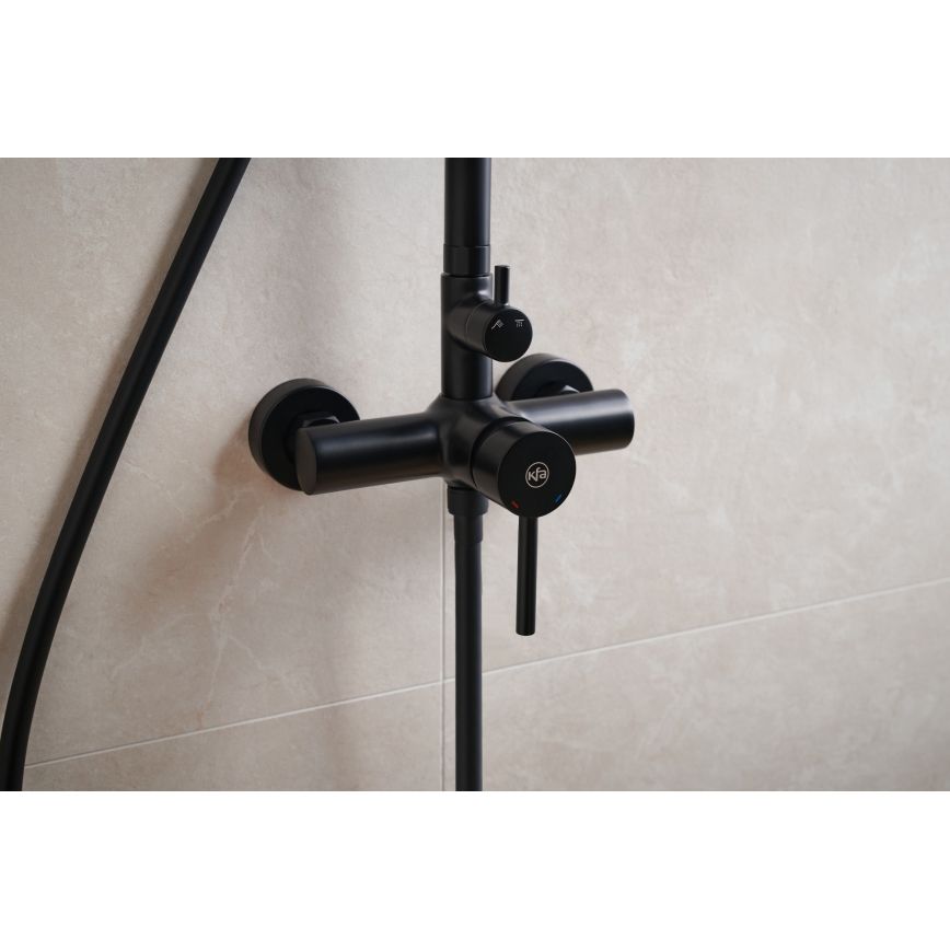 KFA Armatura 5036-910-81 - Conjunto de chuveiro com torneira MOZA latão/mate preto