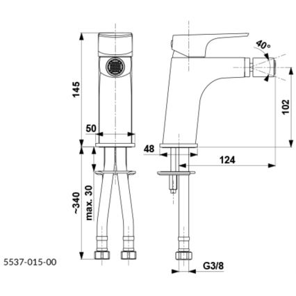 KFA Armatura 5537-015-00 - Torneira de bidé + resíduos com descarga MOKAIT cromado brilhante