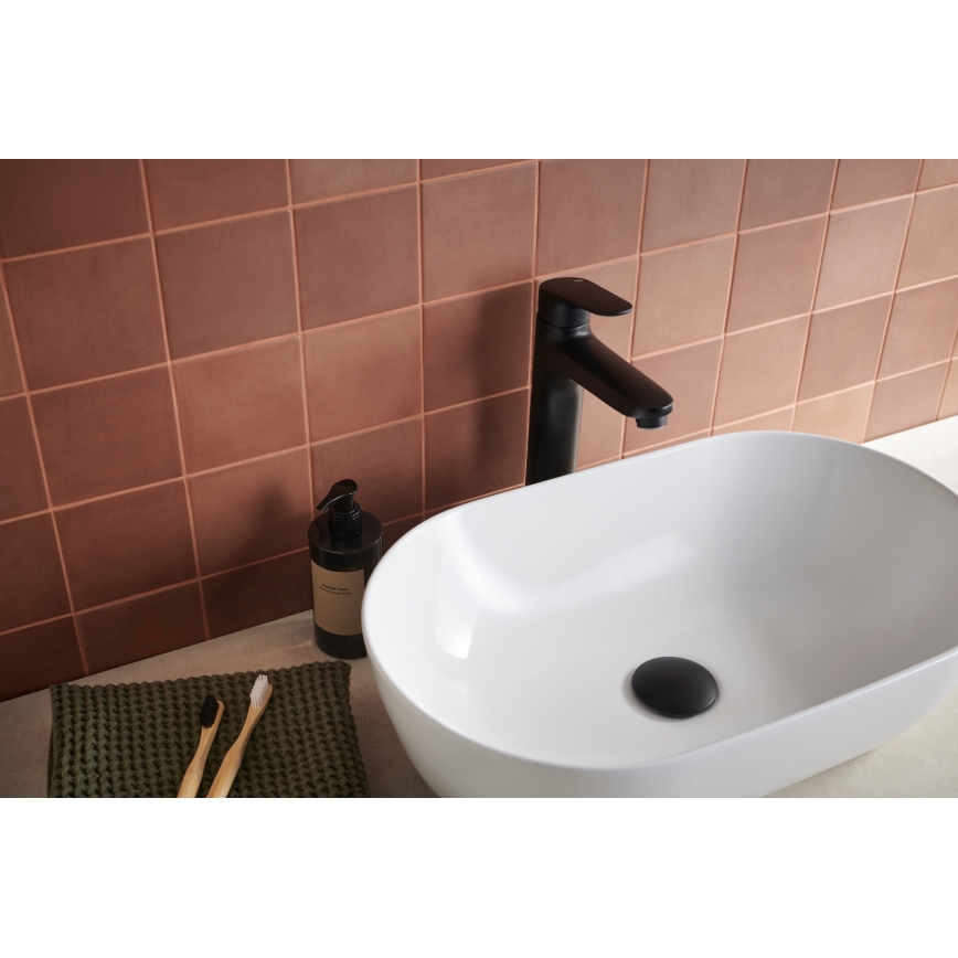 KFA Armatura 5552-712-81 - Misturador para lavatório + válvula com transbordamento OTAVA 30,2 cm preto mate