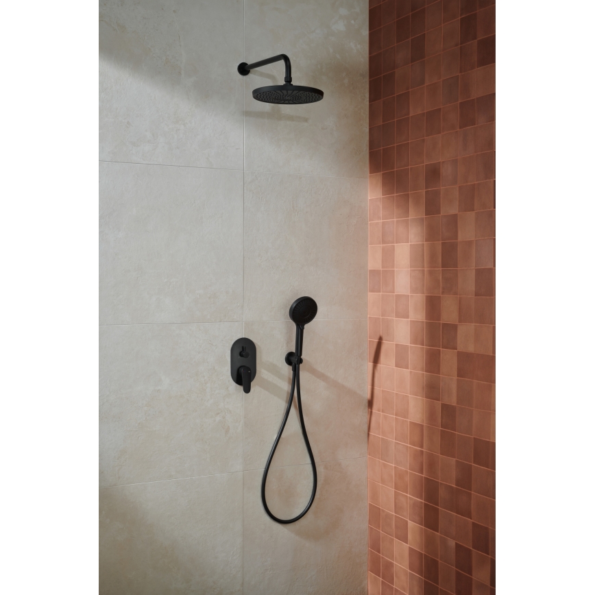 KFA Armatura 5559-501-81 - Conjunto de chuveiro com bateria embutida OTAVA preto mate