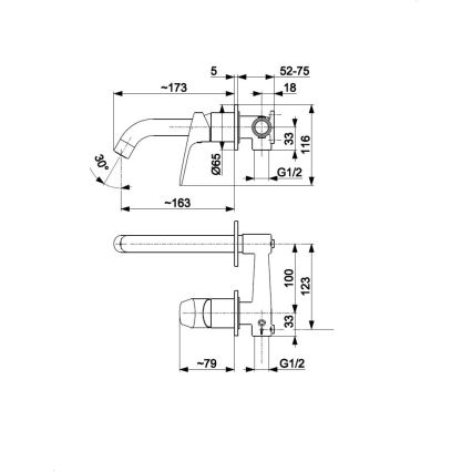 KFA Armatura 5559-810-81 - Misturador de lavatório para instalação embutida OTAVA preto mate