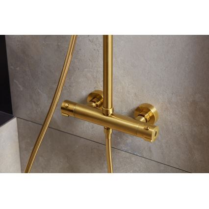 KFA Armatura 5736-920-31 - Conjunto de duche com bateria termostática MOZA em ouro escovado